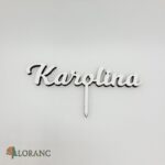 Mini zápich na tortu - meno Karolina /biela/