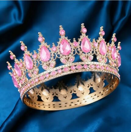 Dekorácia – Princeznovská korunka /zlatá+ružová/08