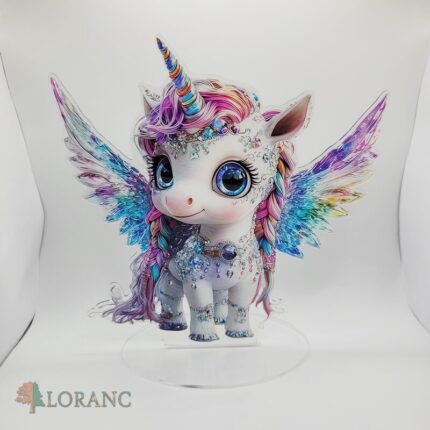 Akrylová stojaca dekorácia – Jednorožec 02