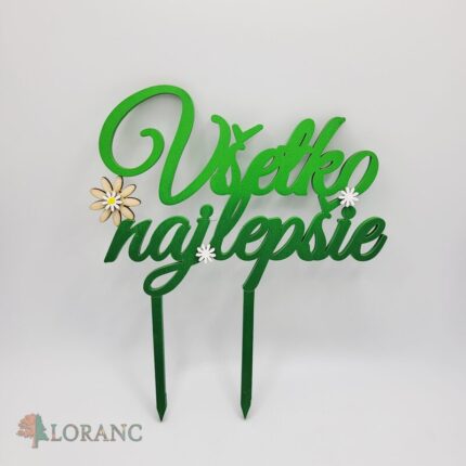 Zápich na tortu / Všetko najlepšie /14/zelená/