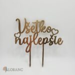 zápich na tortu Všetko najlepšie 2x srdiečko – 03 /zlatá/