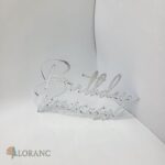 dekorácia na tortu/plastový nápis – Birthday princess 01 /strieborná/