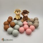 Dekorácia – Guličky SADA 168 /hnedá,béžová,ružová/krava/ – Obrázok 2