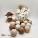 Dekorácia – Guličky SADA 169 /hnedá,béžová/krava/ – Obrázok 2