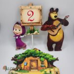 zápich na tortu - Máša a medveď - Tabuľka + číslo – Obrázok 3