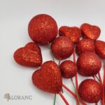 Dekorácia na tortu – Červené srdiečko + guličky polyst. 3D /SADA/ – Obrázok 2