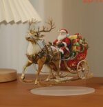 Akrylová stojaca dekorácia - Vianoce/Santa Claus/Mikuláš + sob – Obrázok 2