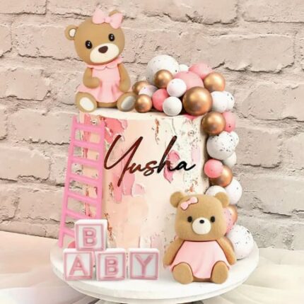 Dekorácia – Guličky + macko SADA 166 /ružová/