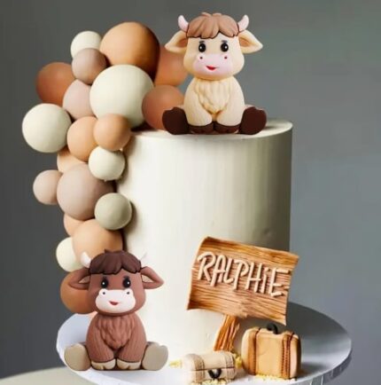 Dekorácia – Guličky SADA 167 /hnedá,béžová/krava/