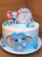 Drevená magnetka s menom a údajmi o narodení – Sloník- krst 04 – Obrázok 2