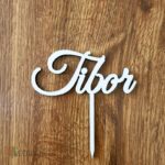 Drevený zápich na tortu s menom Tibor