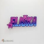 dekorácia na tortu/magnetka - meno v štýle Huntrix/K-POP - Eliška