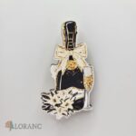 dekorácia na tortu - magnetka – Šampus + sekt pohár /čierna/7/