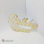 dekorácia na tortu/plastový nápis – Birthday Queen 05 /zlatá/