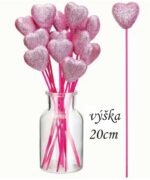 Dekorácia na tortu – Ružové srdiečko polyst. 3D /SADA/ – Obrázok 2