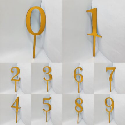 Plastové čísla sada 0 – 9 /zlatá/07