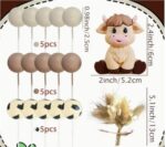 Dekorácia – Guličky SADA 170 /béžová/krava/ – Obrázok 3