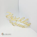 dekorácia na tortu/plastový nápis – Birthday Queen 04 /zlatá/