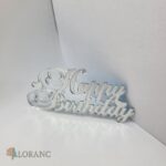 pl.nápis – Happy Birthday /Strieborná 12/