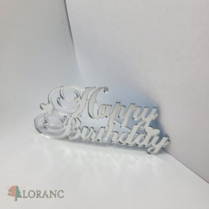 pl.nápis – Happy Birthday /Strieborná 12/