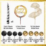 Dekorácia na tortu – Guličky SADA 175 /zlatá,čierna,ginko list/ – Obrázok 2