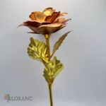 Dekorácia na tortu – kvety - ruža zlatá/medená 15 – Obrázok 3