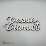 Dekorácia - nápis Veselé Vianoce 01 /biela/17/