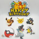 pap. zápich na tortu Happy Birthday – Pokémon 03 + minizápichy