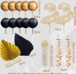 Dekorácia na tortu – Guličky SADA 174 /zlatá,čierna,ginko list/ – Obrázok 2