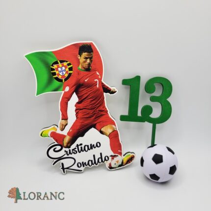dekorácia na tortu/magnetka - sada Cristiano Ronaldo + číslo + lopta soft
