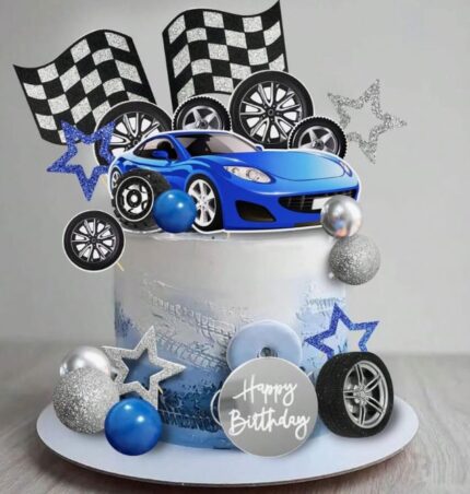 Dekorácia – Guličky + auto,pneumatiky,vlajka...../sada 178