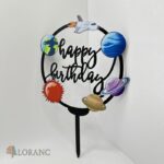 pl. zápich na tortu – Happy Birthday – Vesmír /čierna/