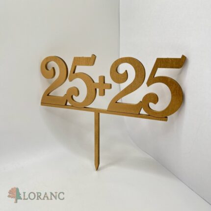 Zápich na tortu 25+25 /zlatá/