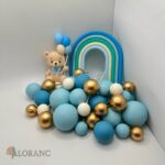 Dekorácia – Guličky + macko + dúha SADA 179 /modrá/ – Obrázok 2