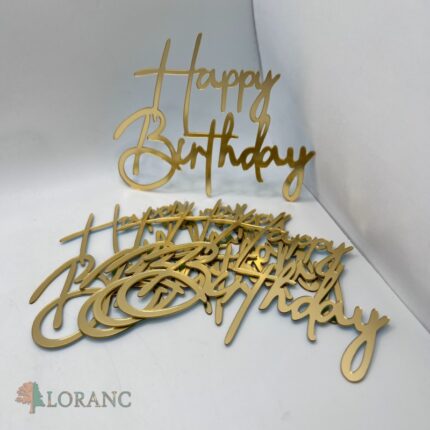 pl.nápis na tortu – Happy Birthday SADA 04 /zlatá/ 5 PACK