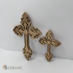 Dekorácia na tortu/zápich – drevený krížik zlatý /Typ D/7/ – Obrázok 2