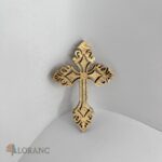 Dekorácia na tortu/zápich – drevený krížik zlatý