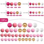 Dekorácia – Guličky /ružová+biela+zlatá matná/sada 177 – Obrázok 2
