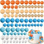 Zápich na tortu /dekorácia guličky /modré,oranžové,biele,zlaté/ SADA 182