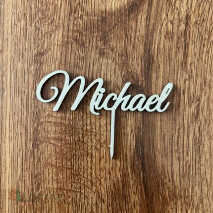 Drevený zápich na tortu s menom Michael /11/