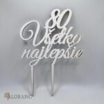 zápich na tortu - 80 Všetko najlepšie /biela/