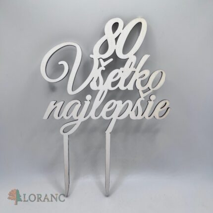 zápich na tortu - 80 Všetko najlepšie /biela/