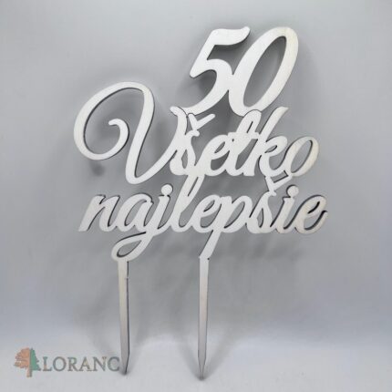 zápich na tortu - 50 Všetko najlepšie /biela/