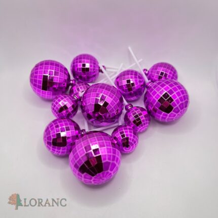 Dekorácia na tortu – guličky Disko /cyklamenové/ 02