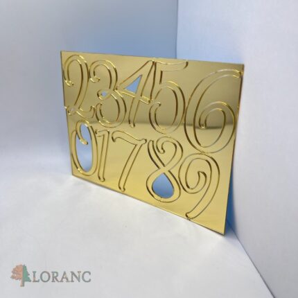 Plastové čísla sada 0 – 9 /zlatá/08