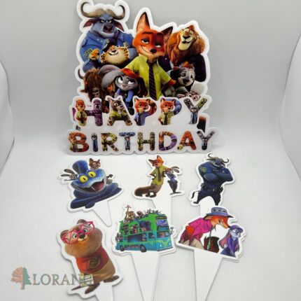 Pap.zápich na tortu Happy Birthday - Zootropolis 02