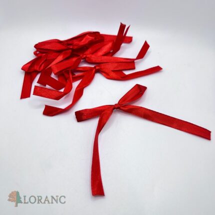 dekorácia na tortu – mašľa/stužka /jasná červená/15 ks/