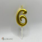 Sviečka číslo 6 /zlatá/