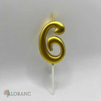 Sviečka číslo 6 /zlatá/