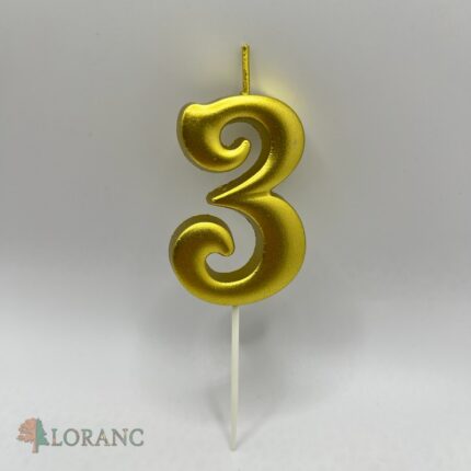 Sviečka číslo 3 /zlatá/
